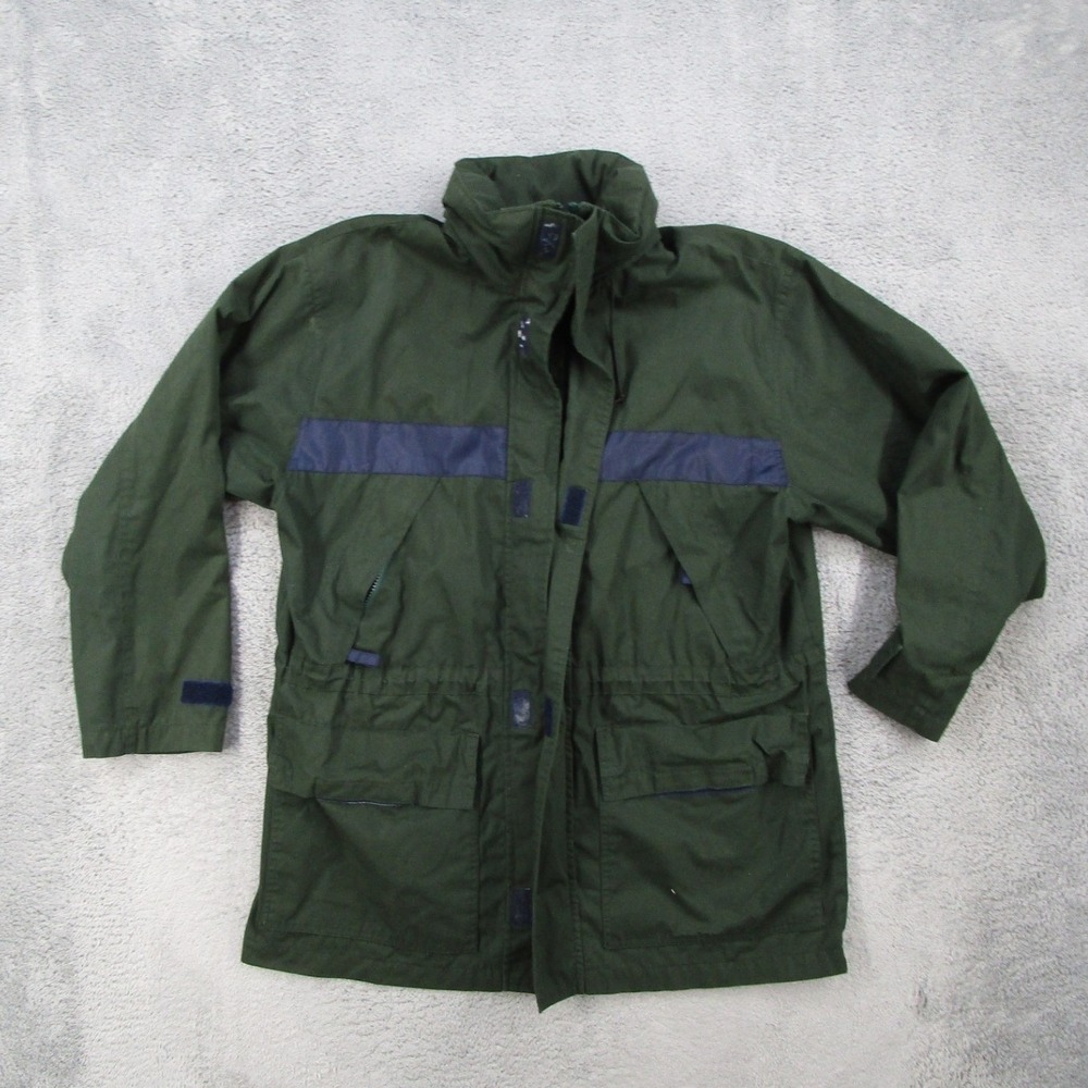 Aeropostale Aero-Wear Mens XS Field Jacket Green Blue Hooded Utility Parka Y2K